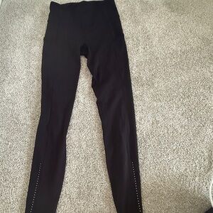 lululemon athletica Black Top with Reflective White Logo